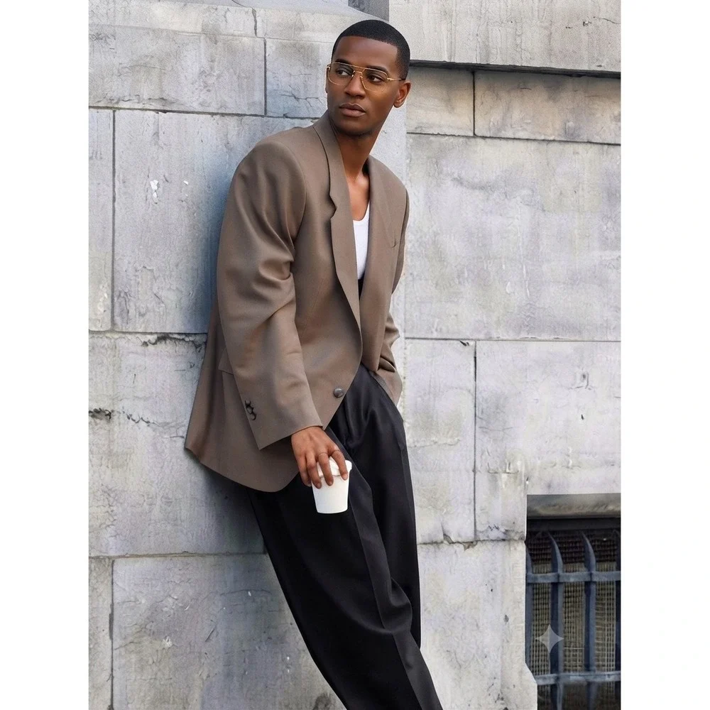 Willy Chavarria x Zara Oversized Blazer Taupe Brown Men Sz US 44 /BR 54 New 2023
